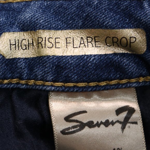 Seven7 Jeans High Rise Flare Crop Distressed Medium Wash - Picture 10 of 13